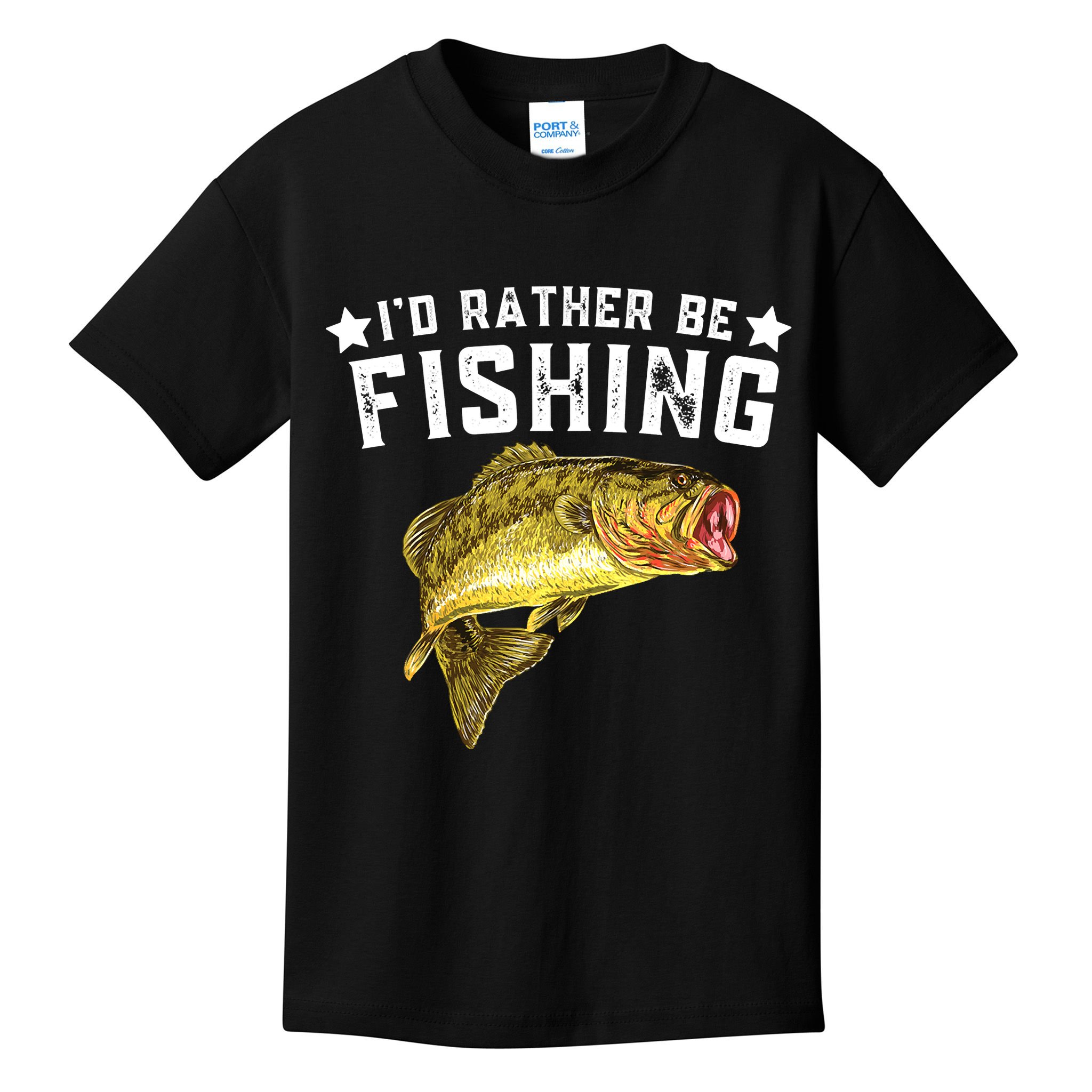 I'd Rather be Fishing Fisher Loving Fish Lake River Mode Kids T-Shirt