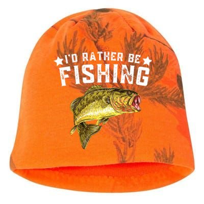 I'd Rather be Fishing Fisher Loving Fish Lake River Mode Kati - Camo Knit Beanie