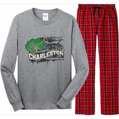 ID Rather Be In Charleston South Carolina Vintage Souvenir Long Sleeve Pajama Set