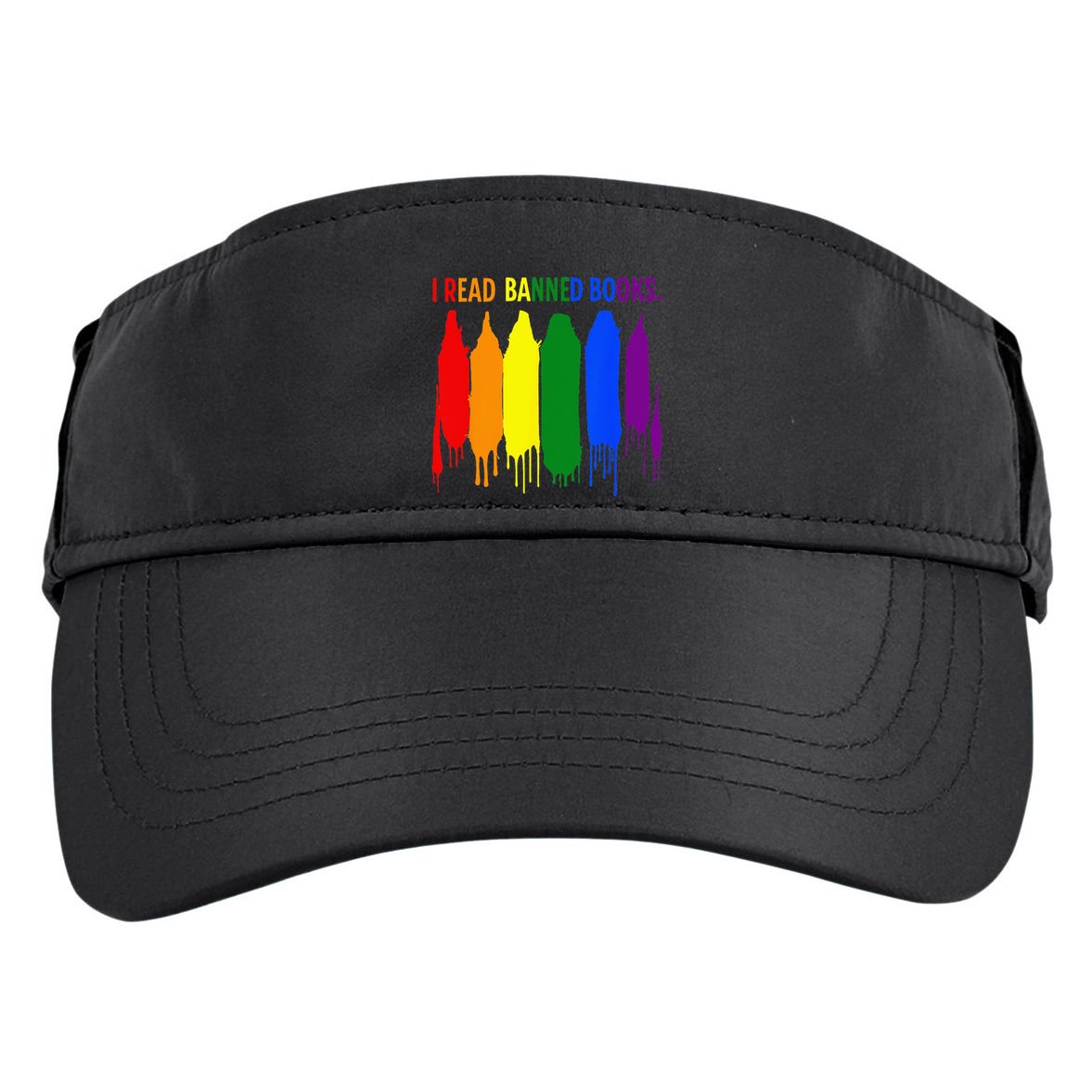 I Read Banned Books Week Rainbow LGBT Book Lover Teacher Adult Drive Performance Visor