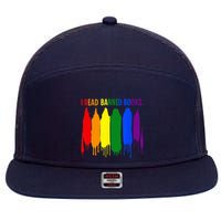 I Read Banned Books Week Rainbow LGBT Book Lover Teacher 7 Panel Mesh Trucker Snapback Hat