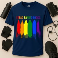 I Read Banned Books Week Rainbow LGBT Book Lover Teacher Cooling Performance Crew T-Shirt