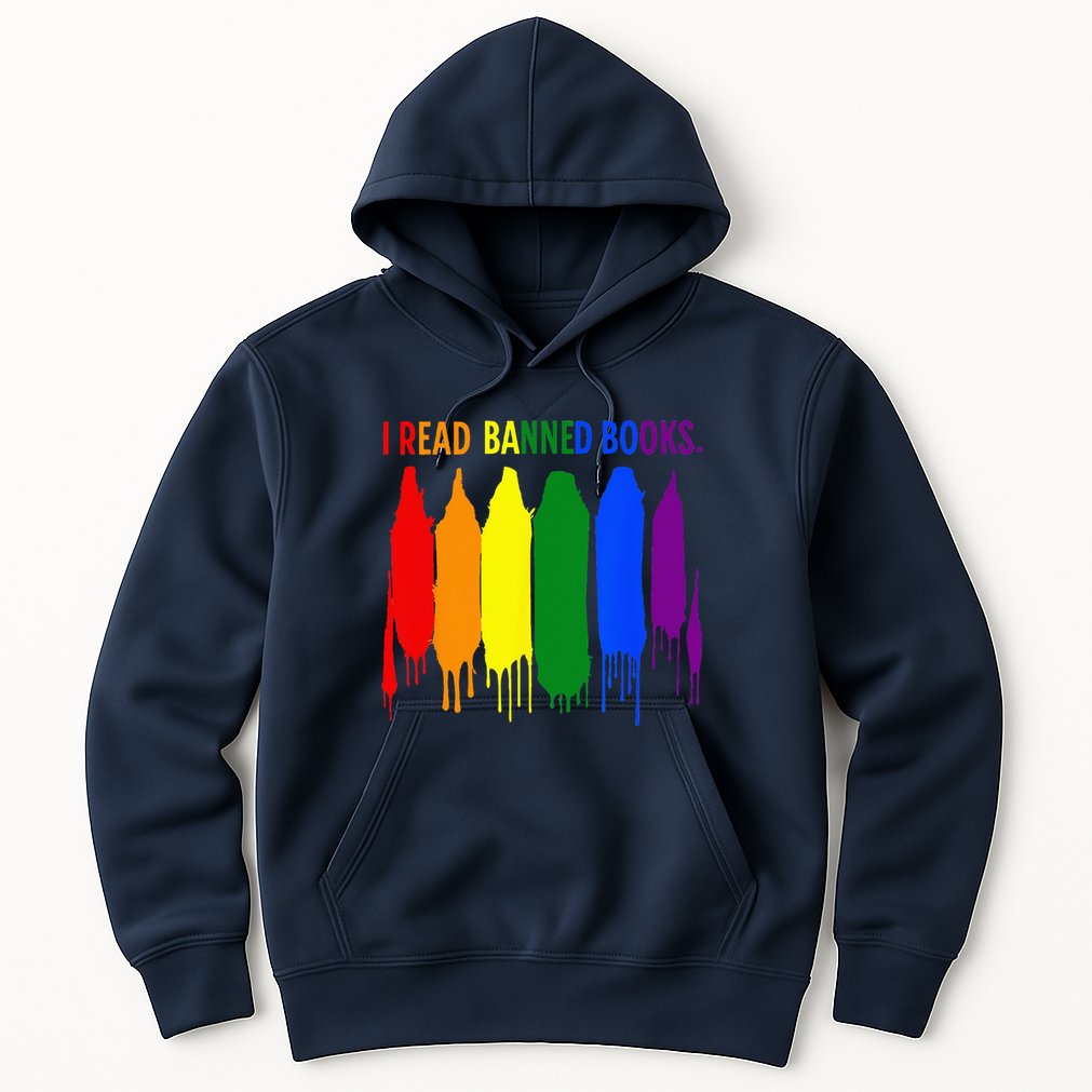 I Read Banned Books Week Rainbow LGBT Book Lover Teacher Hoodie