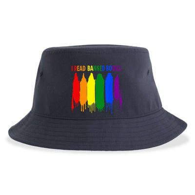 I Read Banned Books Week Rainbow LGBT Book Lover Teacher Sustainable Bucket Hat
