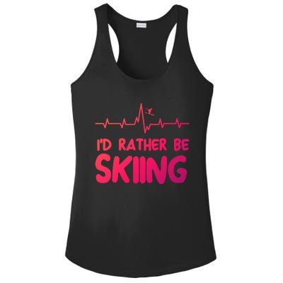 Id Rather Be Skiing Skier Gift Ladies PosiCharge Competitor Racerback Tank