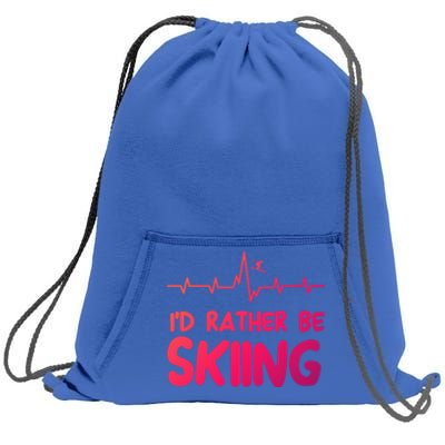 Id Rather Be Skiing Skier Gift Sweatshirt Cinch Pack Bag