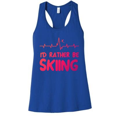 Id Rather Be Skiing Skier Gift Women's Racerback Tank