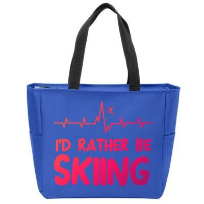 Id Rather Be Skiing Skier Gift Zip Tote Bag