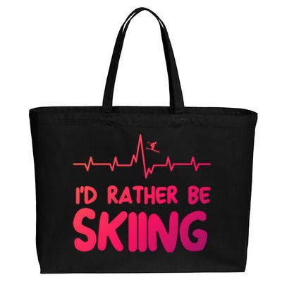 Id Rather Be Skiing Skier Gift Cotton Canvas Jumbo Tote