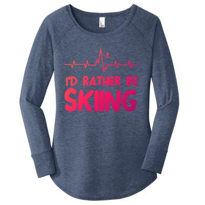 Id Rather Be Skiing Skier Gift Women's Perfect Tri Tunic Long Sleeve Shirt