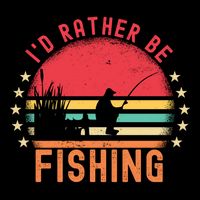ID Rather Be Fishing Vintage Retro Fisher Fly Fishing Meaningful Gift Bucket Hat