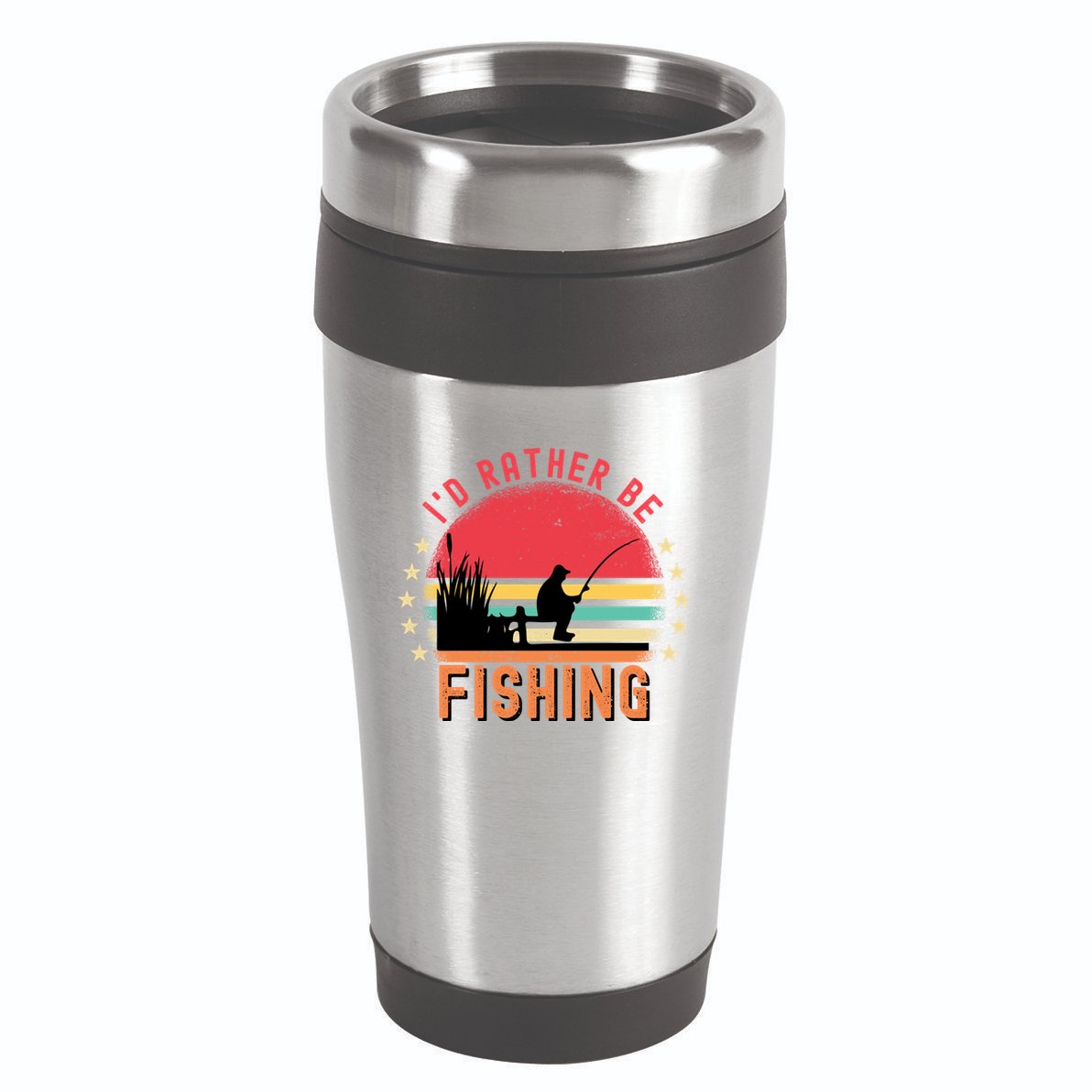 ID Rather Be Fishing Vintage Retro Fisher Fly Fishing Meaningful Gift 16oz Travel Tumbler