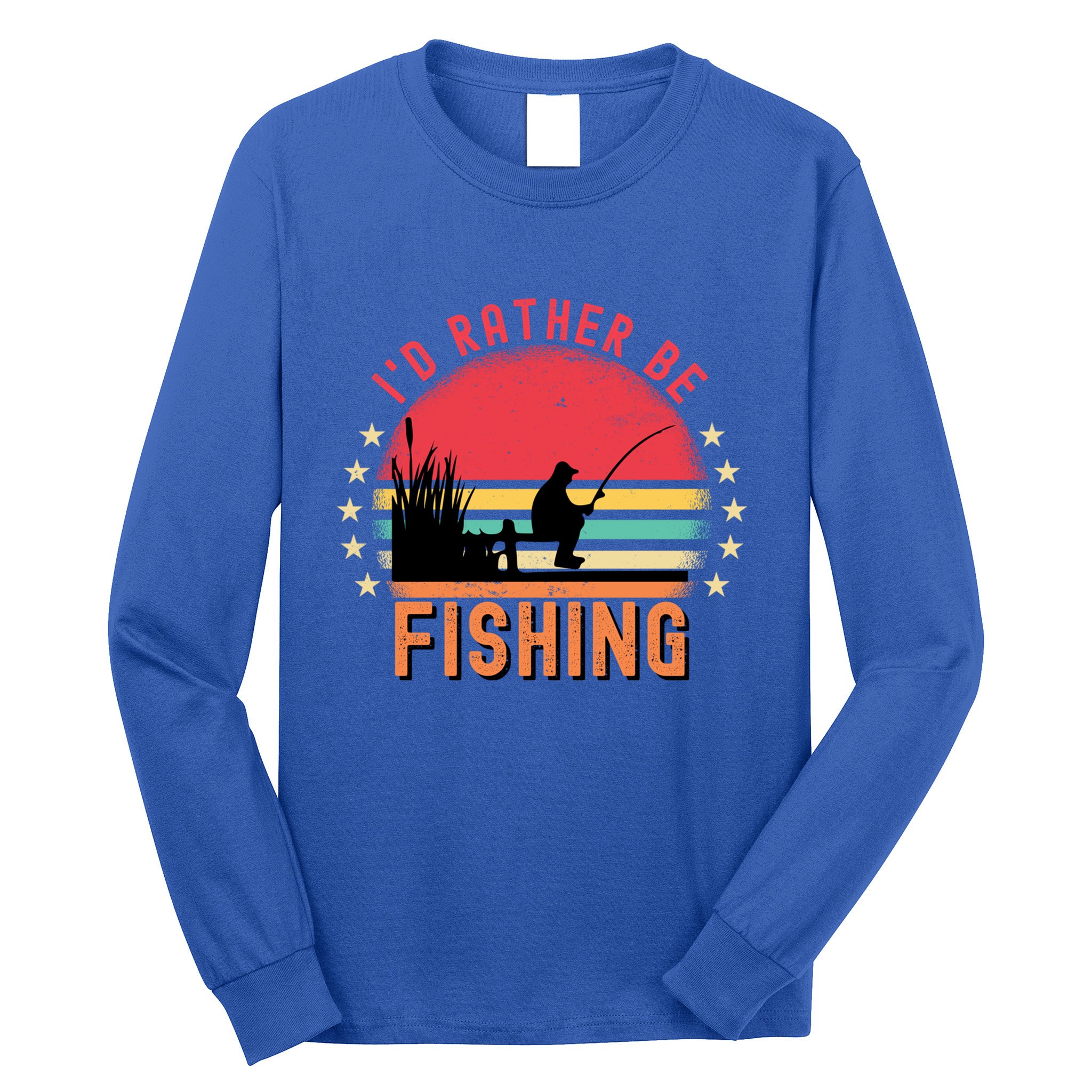 ID Rather Be Fishing Vintage Retro Fisher Fly Fishing Meaningful Gift Long Sleeve Shirt