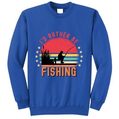 ID Rather Be Fishing Vintage Retro Fisher Fly Fishing Meaningful Gift Sweatshirt