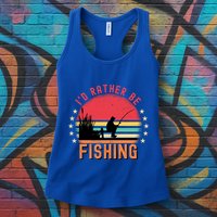 ID Rather Be Fishing Vintage Retro Fisher Fly Fishing Meaningful Gift Womens Tank Top
