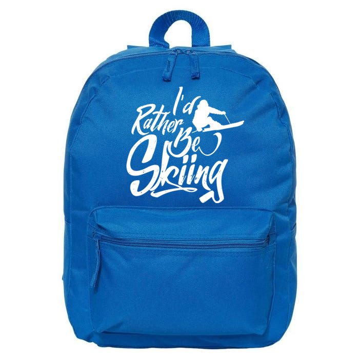 Id Rather Be Skiing Skier Winter Sports Ski Saying Meaningful Gift 16 in Basic Backpack