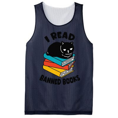 I Read Banned Books Black Cat Reader Bookworm Women Mesh Reversible Basketball Jersey Tank