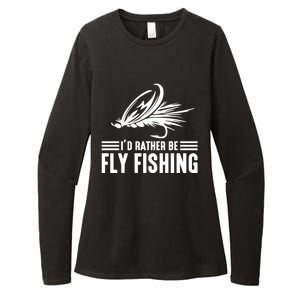 ID Rather Be Fly Fishing Funny Trout Fishing Dad Cute Gift Womens CVC Long Sleeve Shirt