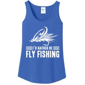 ID Rather Be Fly Fishing Funny Trout Fishing Dad Cute Gift Ladies Essential Tank