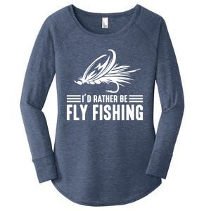 ID Rather Be Fly Fishing Funny Trout Fishing Dad Cute Gift Women's Perfect Tri Tunic Long Sleeve Shirt