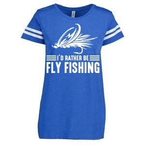 ID Rather Be Fly Fishing Funny Trout Fishing Dad Cute Gift Enza Ladies Jersey Football T-Shirt