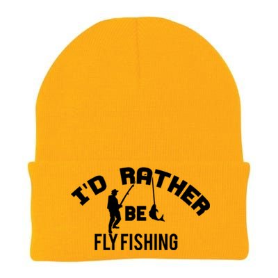 Id Rather Be Fly Fishing Funny Fisher Gift Knit Cap Winter Beanie