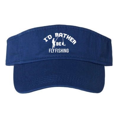 Id Rather Be Fly Fishing Funny Fisher Gift Valucap Bio-Washed Visor