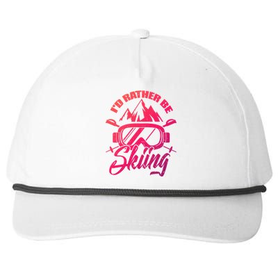 Id Rather Be Skiing Holiday Ski Winter Sport Gift Snapback Five-Panel Rope Hat