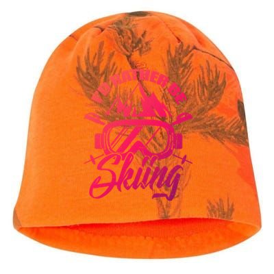 Id Rather Be Skiing Holiday Ski Winter Sport Gift Kati - Camo Knit Beanie