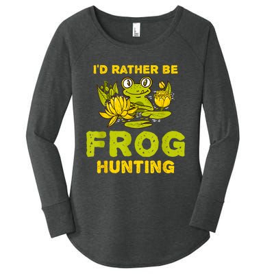 ID Rather Be Frog Hunting Frog Lover Gift Women's Perfect Tri Tunic Long Sleeve Shirt