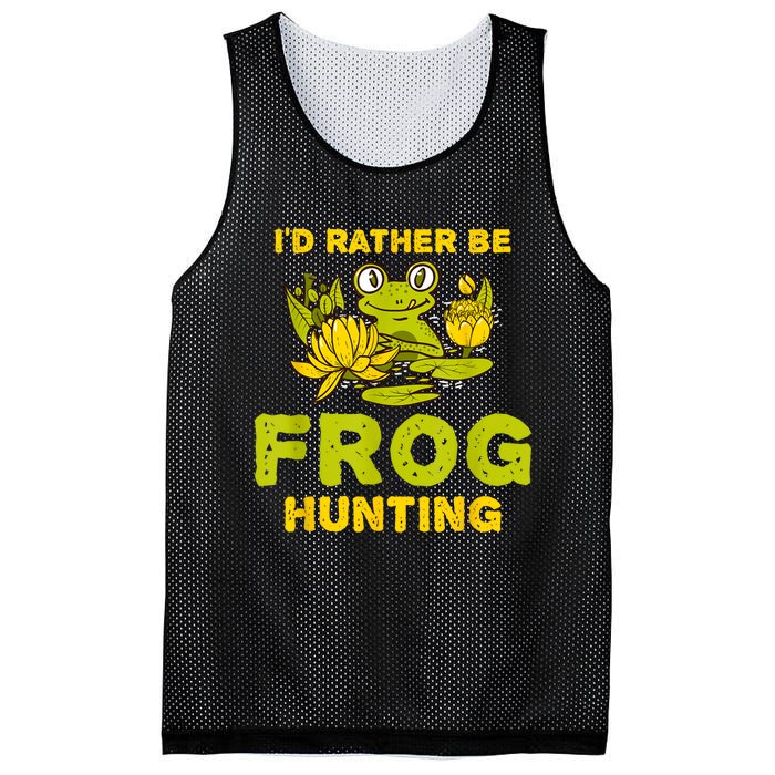 ID Rather Be Frog Hunting Frog Lover Gift Mesh Reversible Basketball Jersey Tank