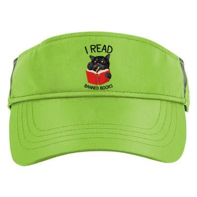 I Read Banned Books Black Cat Reader Librarian Freadom Women (1) Adult Drive Performance Visor