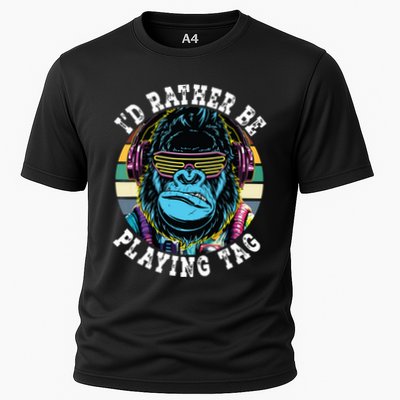 Id Rather Be Playing Tag Gorilla Monke Tag Gorilla Vr Gamer Performance Shirt