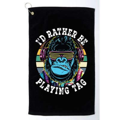 Id Rather Be Playing Tag Gorilla Monke Tag Gorilla Vr Gamer Golf Towel