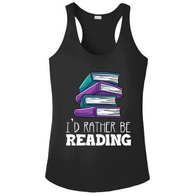 I'd Rather Be Reading Book Lover Bookworm Avid Reader Ladies PosiCharge Competitor Racerback Tank