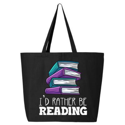 I'd Rather Be Reading Book Lover Bookworm Avid Reader 25L Jumbo Tote