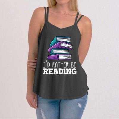 I'd Rather Be Reading Book Lover Bookworm Avid Reader Women's Strappy Tank