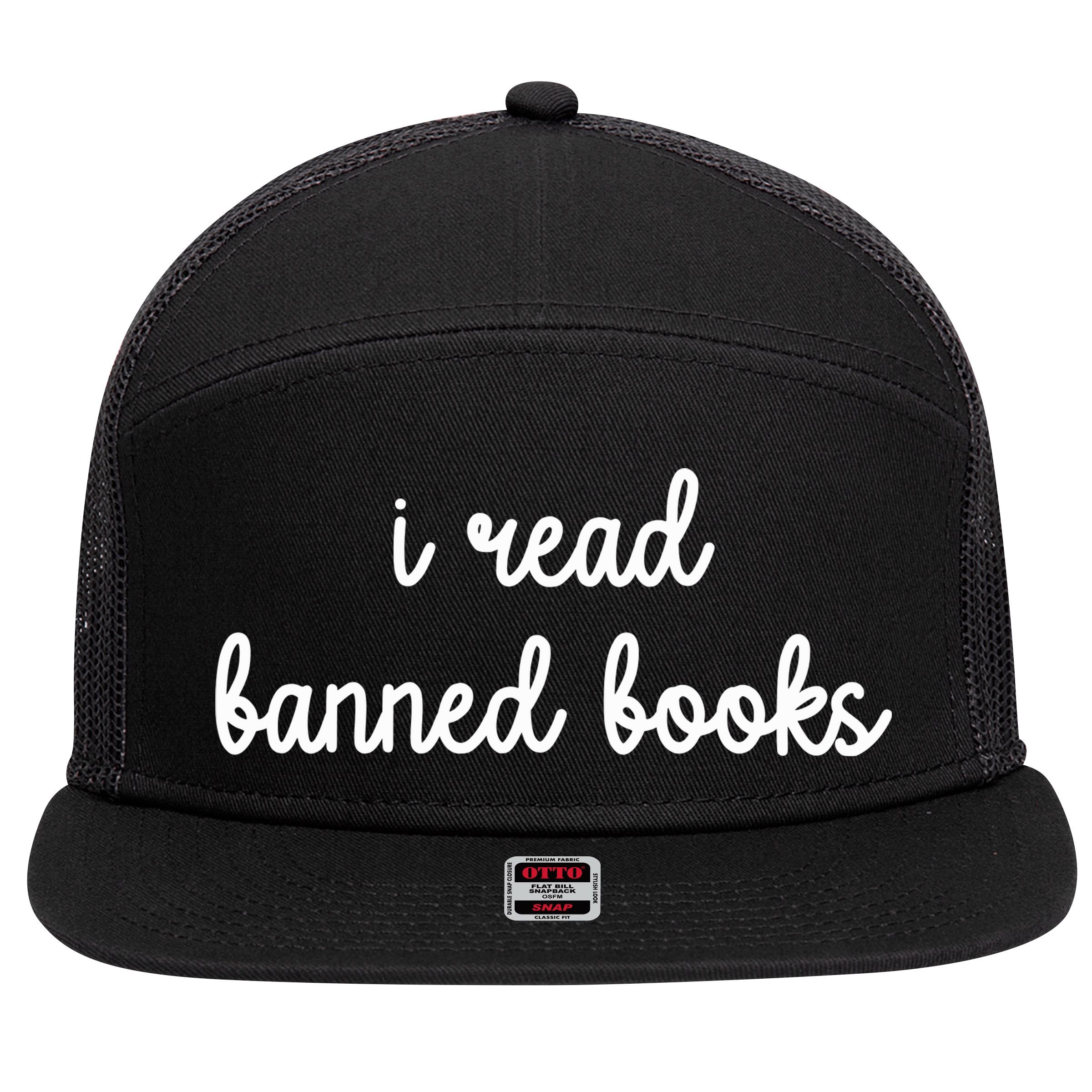 I Read Banned Books Joy Behar 7 Panel Mesh Trucker Snapback Hat