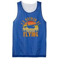 Id Rather Be Flying Airplane Pilot Aviation Vintage Retro Meaningful Gift Mesh Reversible Basketball Jersey Tank