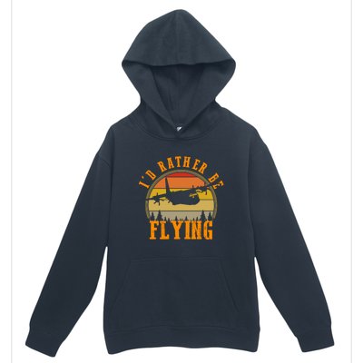 Id Rather Be Flying Airplane Pilot Aviation Vintage Retro Meaningful Gift Urban Pullover Hoodie