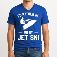 Id Rather Be On My Jet Ski Jet Skiing Gift V-Neck T-Shirt