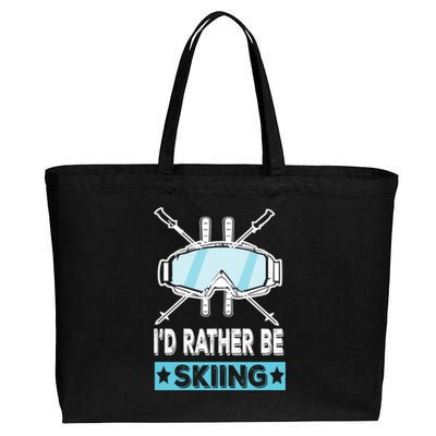 Id Rather Be Skiing Wintersport Ski Snowboard Gift Cotton Canvas Jumbo Tote