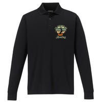 ID Rather Be Hunting Season Gifts Funny Deer Retro Hunters Performance Long Sleeve Polo