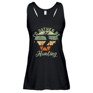 ID Rather Be Hunting Season Gifts Funny Deer Retro Hunters Ladies Essential Flowy Tank