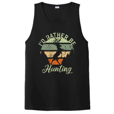 ID Rather Be Hunting Season Gifts Funny Deer Retro Hunters PosiCharge Competitor Tank