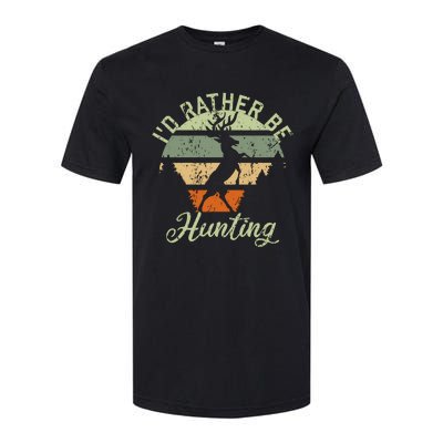 ID Rather Be Hunting Season Gifts Funny Deer Retro Hunters Softstyle® CVC T-Shirt