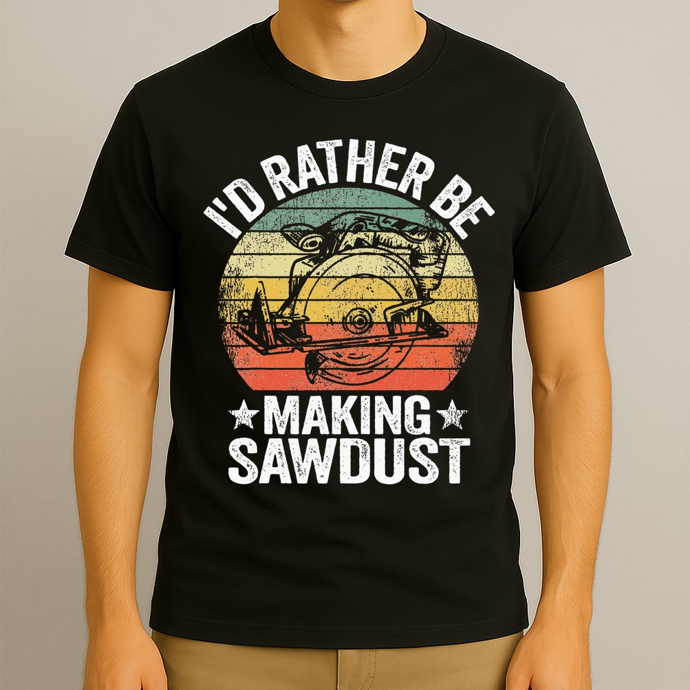 I'd Rather Be Making Sawdust Carpenter Vintage Woodworking T-Shirt
