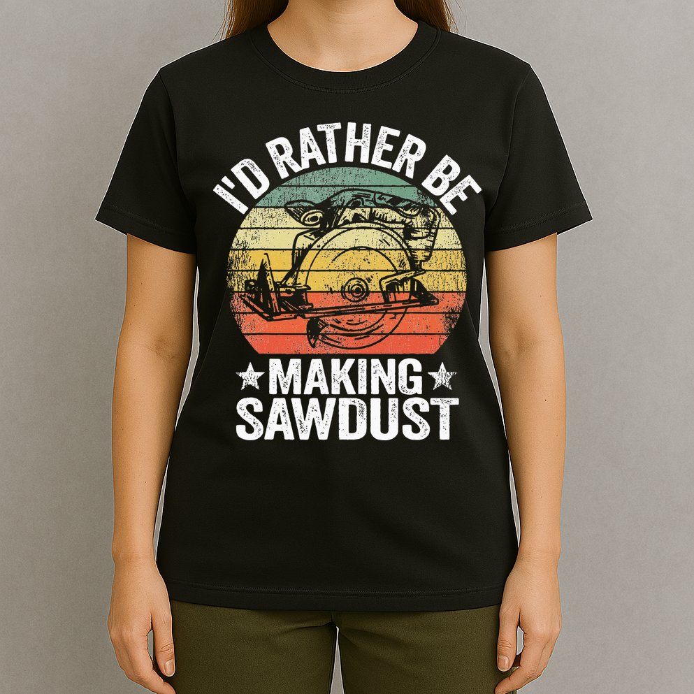 I'd Rather Be Making Sawdust Carpenter Vintage Woodworking T-Shirt
