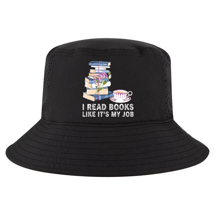 I Read Books Like Its My Job School Librarian Cool Comfort Performance Bucket Hat
