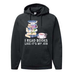 I Read Books Like Its My Job School Librarian Performance Fleece Hoodie